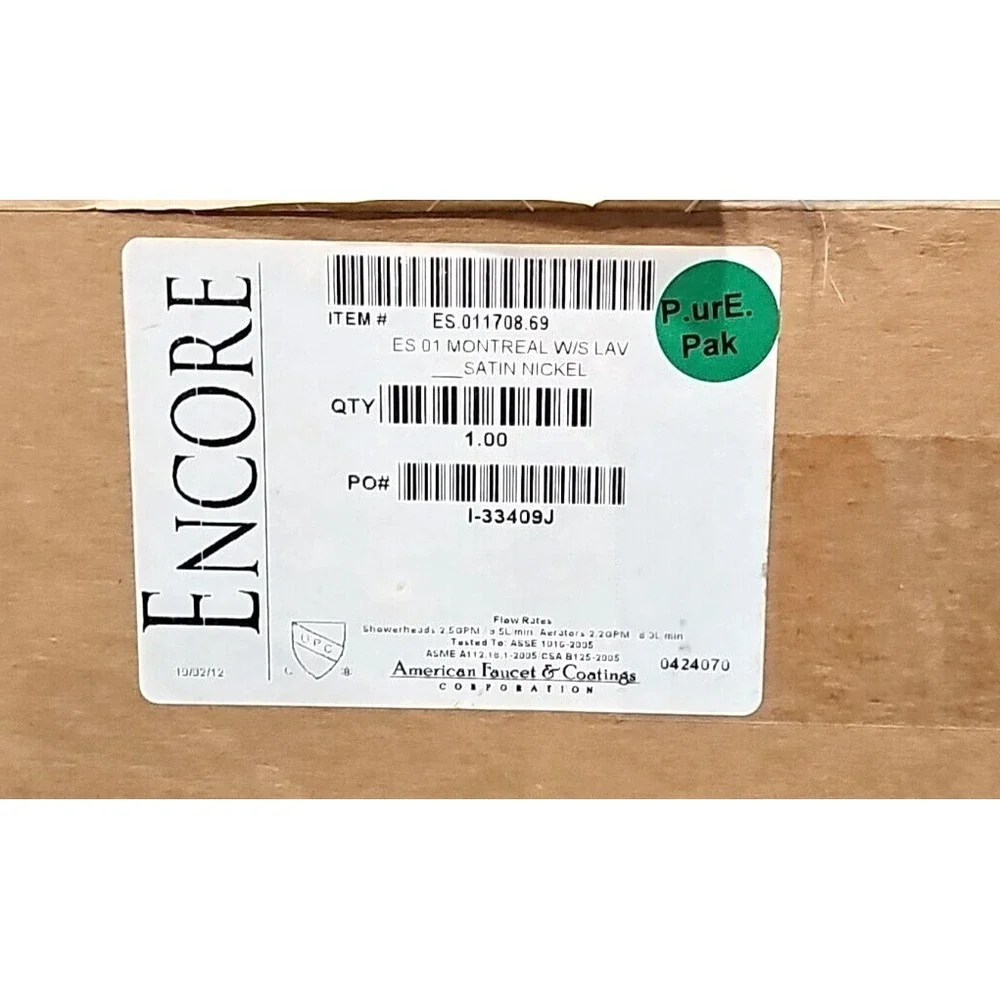 Encore Es 01 Montreal W/S Lavatory‎ Satin Nickel Bathroom faucet